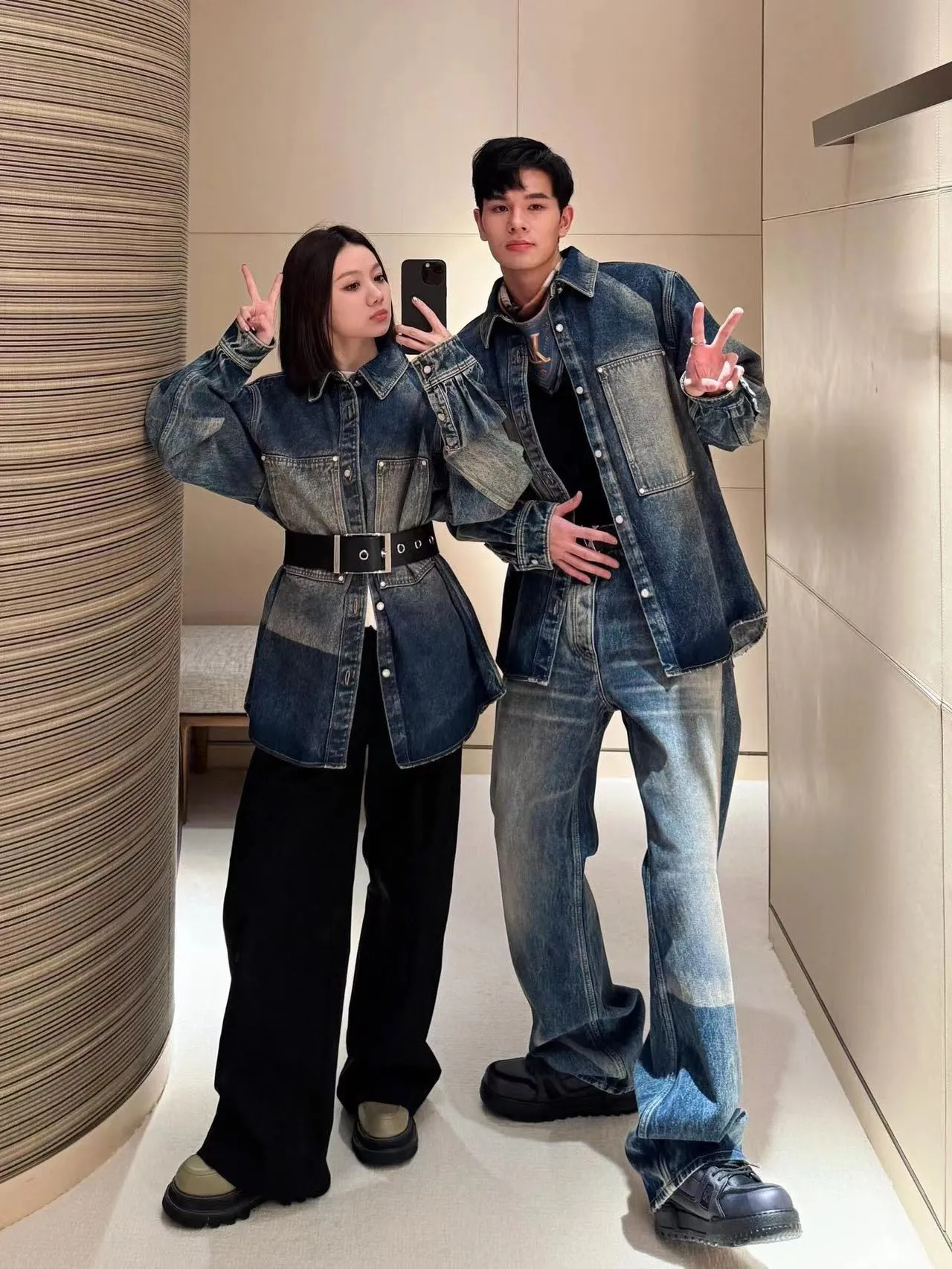 Louis Vuitton/Louis Vuitton 24Fw sun-faded washed denim jacket